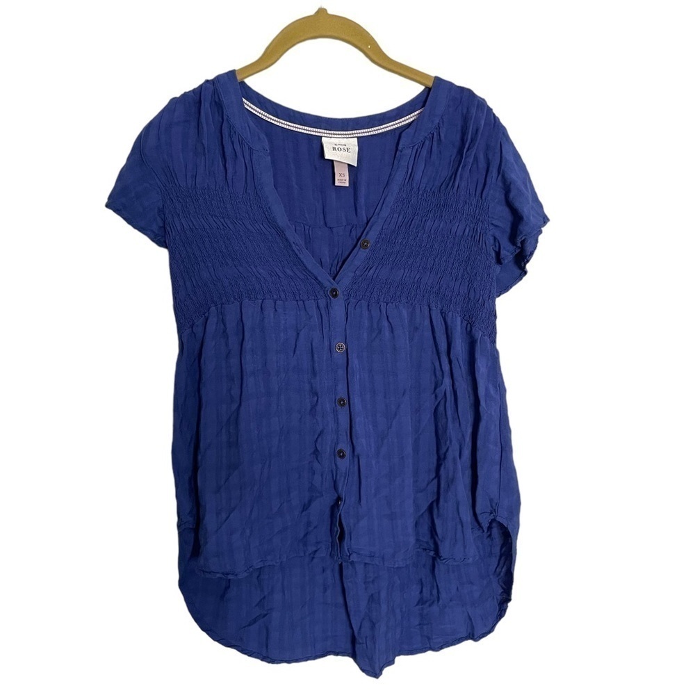 Knox Rose Cobalt Blue Pintucked Blouse XS